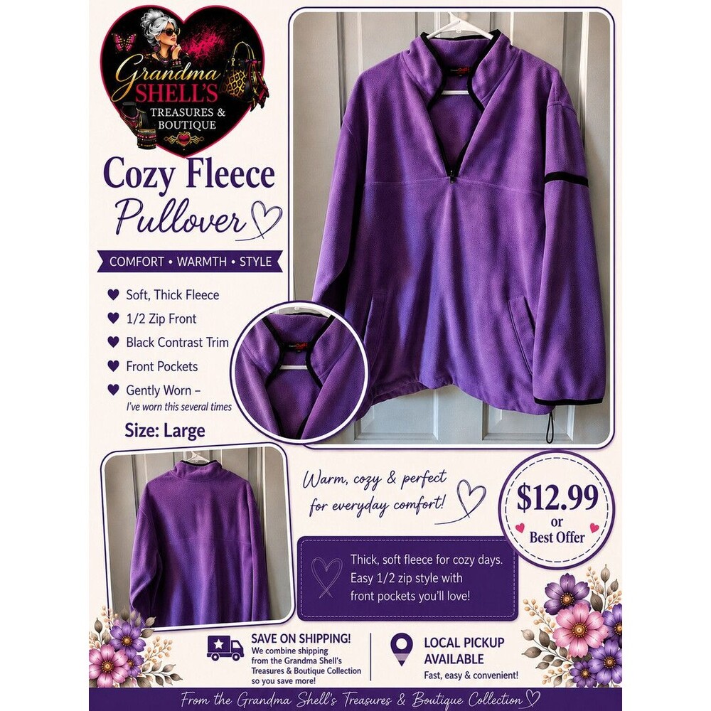 Purple Fleece Cozy Pullover